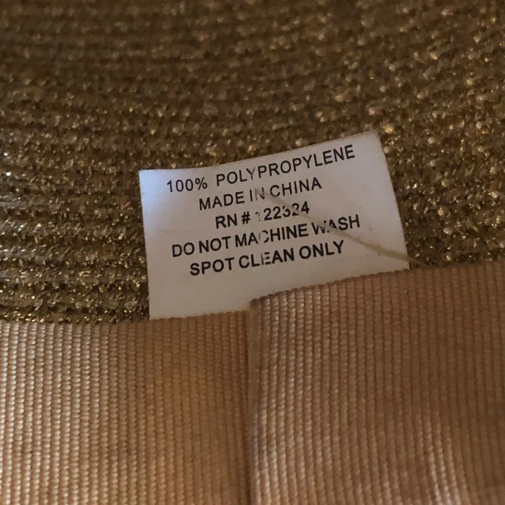 Vintage Wide Brim Embellished Gold Metallic Hat - Picture 11 of 11